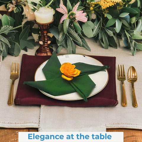 Cotton Table Cloth Fringe Napkins with Rings - Elegant Frayed Edge Napkins for Dinners & Everyday Use - Set of 4, 18x18 Inches