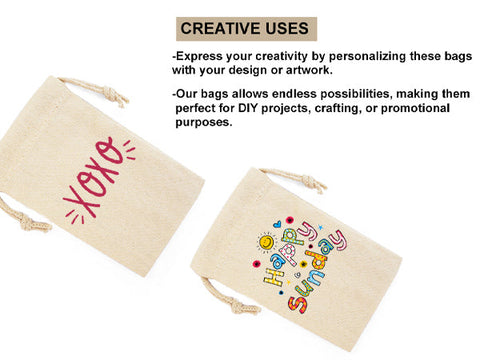 6 x 8 Inches 100% Canvas Cotton Double Drawstrings Premium Quality Muslin Bags