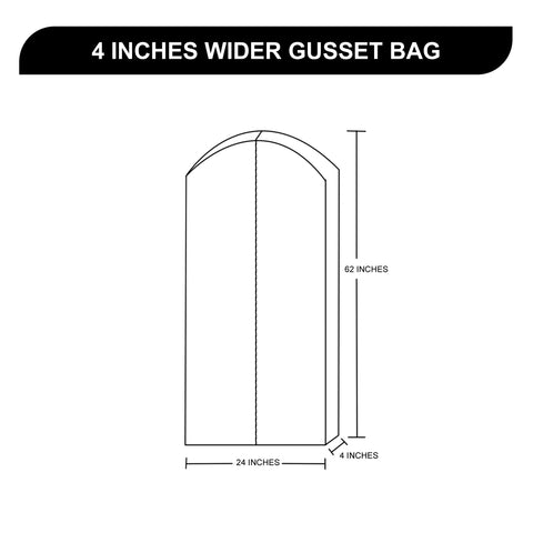 62 Inches Muslin Garment Bag - 100% Organic Cotton - Wedding Dress Bag - Coat Bag