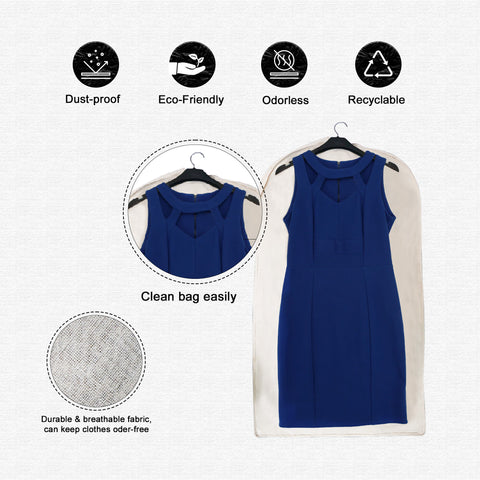 42 Inches Muslin Garment Bag - 100% Organic Cotton - Wedding Dress Bag - Coat Bag