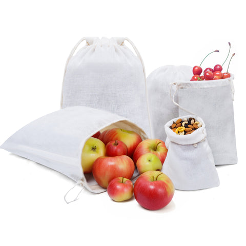 6 x 8 Inches Poly Cotton Double Drawstrings Premium Quality Muslin Bags