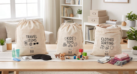 Organization Hack: Sorting Clothes, Travel Items, and Kids' Toys with Muslin Pouches