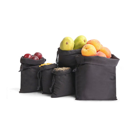 Poly Cotton Black Single Drawstring Bags