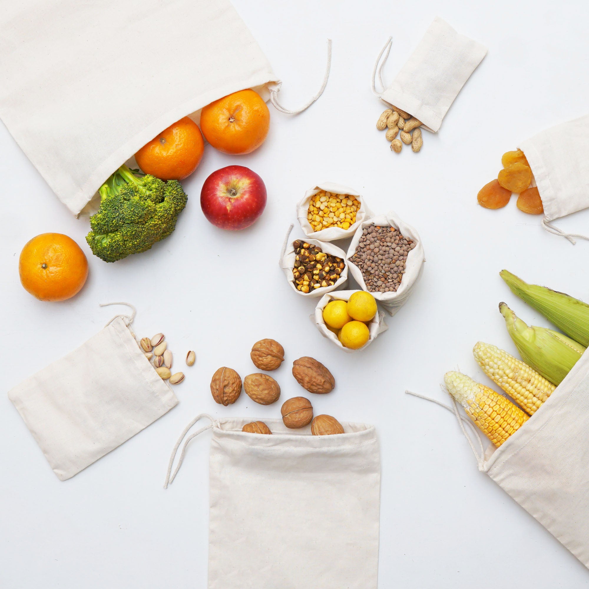 100% Cotton Single Drawstring Bags – Biglotbags - Reusable Cotton ...