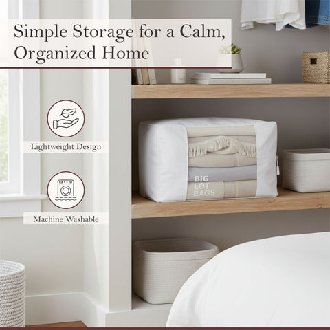 Premium Cotton Storage Organiser Bag with Clear Window