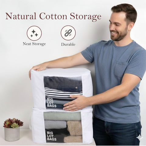 Premium Cotton Storage Organiser Bag with Clear Window