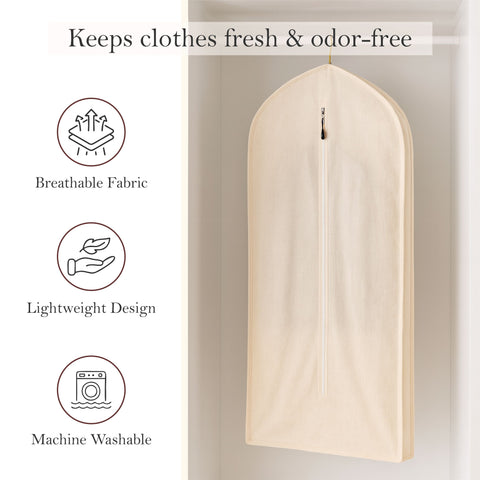 42 Inches Muslin Garment Bag - 100% Cotton - Wedding Dress Bag - Coat Bag
