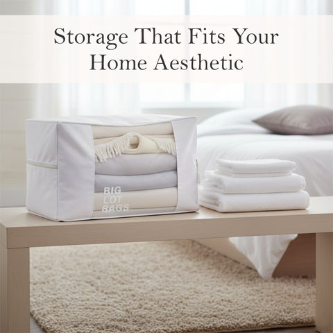 Premium Cotton Storage Organiser Bag with Clear Window