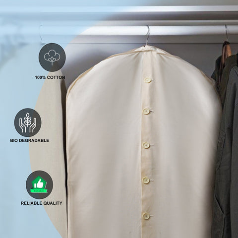 38 Inches Muslin Garment Bag - 100% Organic Cotton - Wedding Dress Bag - Coat Bag