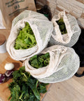 Multiple Mesh cotton bags with vegetables